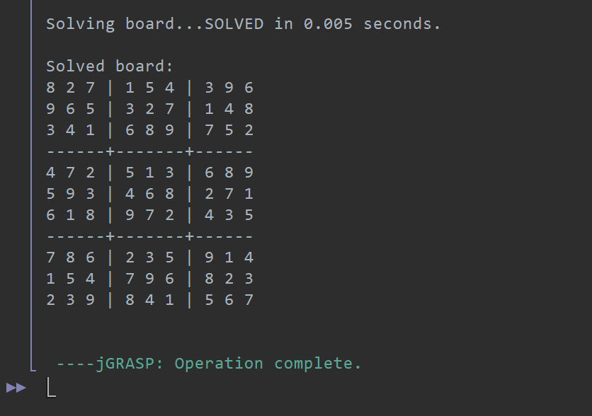 Grid visualization of a Sudoku board and solving steps